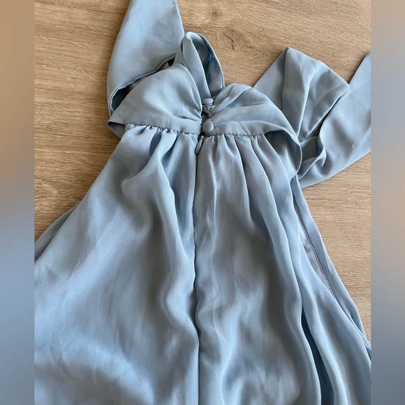 1. STATE Sleeveless Wide Leg Flowy Jumpsuit High Neck Light Blue SZ S - Picture 16 of 16